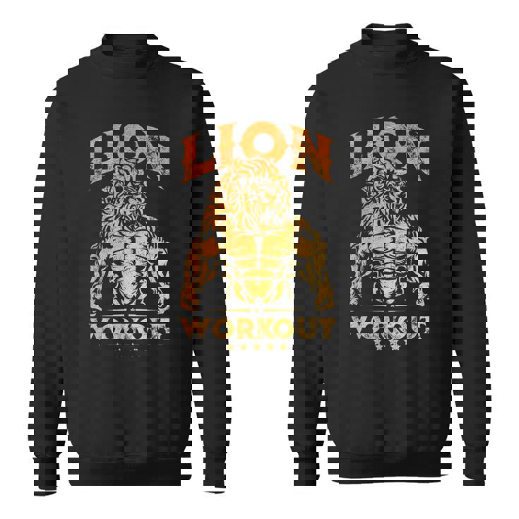 ライオン ワークアウト ゴールド トレーニング ビースト ジム フィットネス パワーマッスル スウェットシャツ