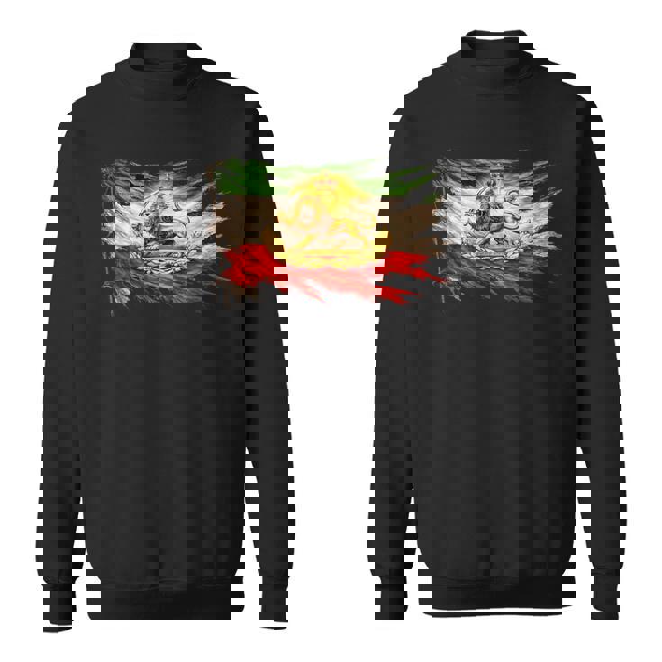 ライオンと太陽のエンブレムが付いたイランの国旗、ヴィンテージペルシャ遺産。 スウェットシャツ