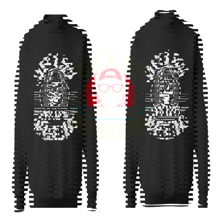 レスリングが大好きな少年 少年&キッズ レスラー スウェットシャツ