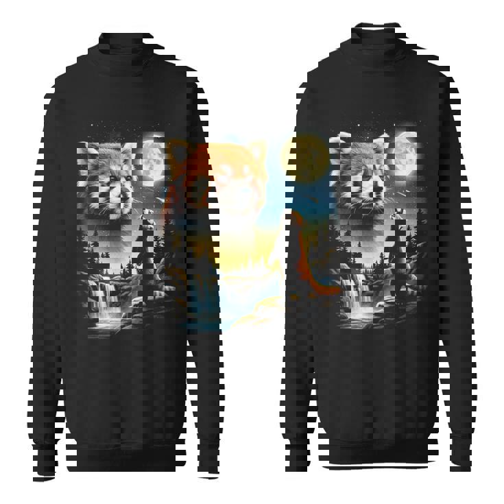 レッサーパンダ ハウリング トゥ ザ ムーン ミーム おもしろ 90年代 レッサーパンダ スウェットシャツ