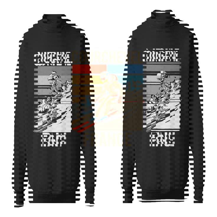 レトロ スキー クールシュベル フランス フランス スキー リゾート 楽しい スウェットシャツ