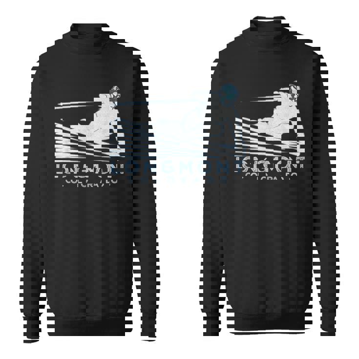 レトロ スキー ロングモント コロラドイラスト ヴィンテージ スノー スキー スウェットシャツ