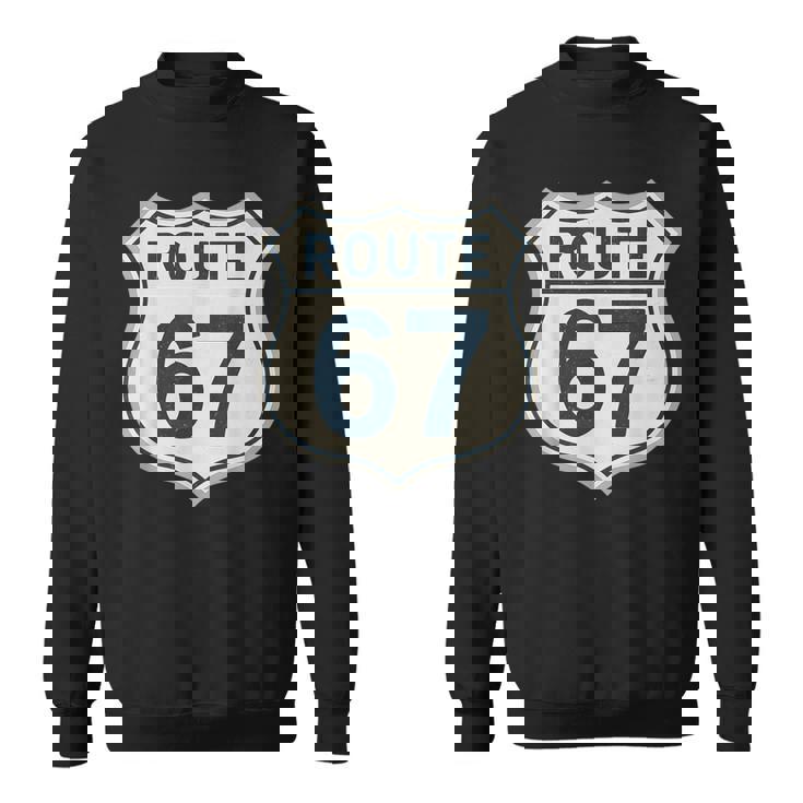 レトロ ルート 67 ハイウェイ サイン ヴィンテージ ロード ノスタルジア スウェットシャツ