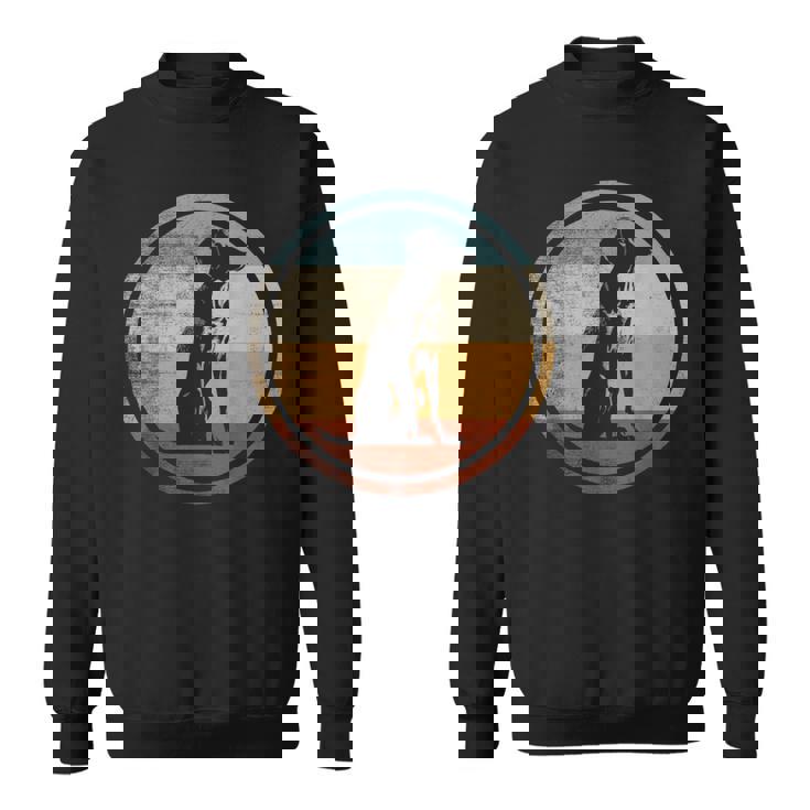 レトロなビンテージ デザインのワイマラナー犬 スウェットシャツ