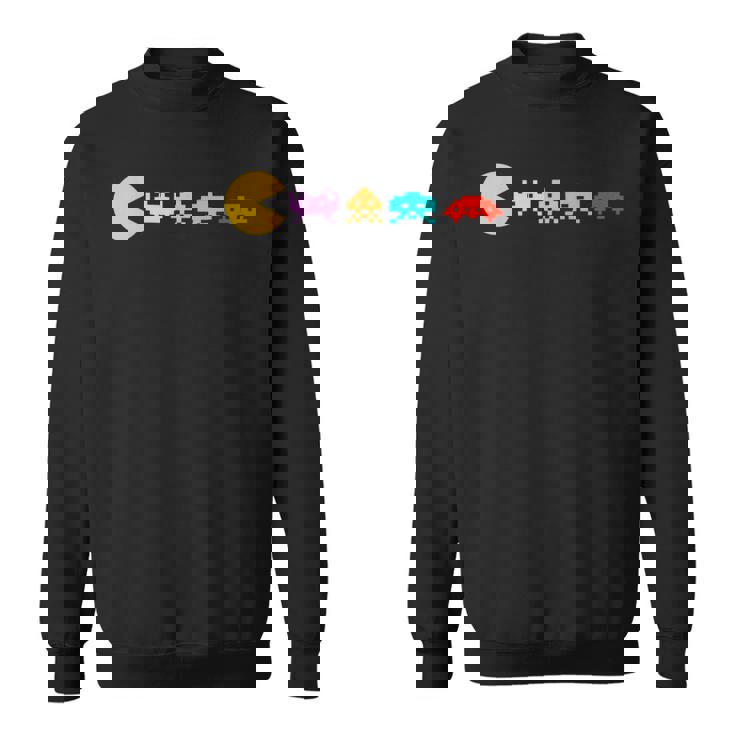 レトロヴィンテージ80年代アーケードゲームインベーダーマッシュアップ スウェットシャツ