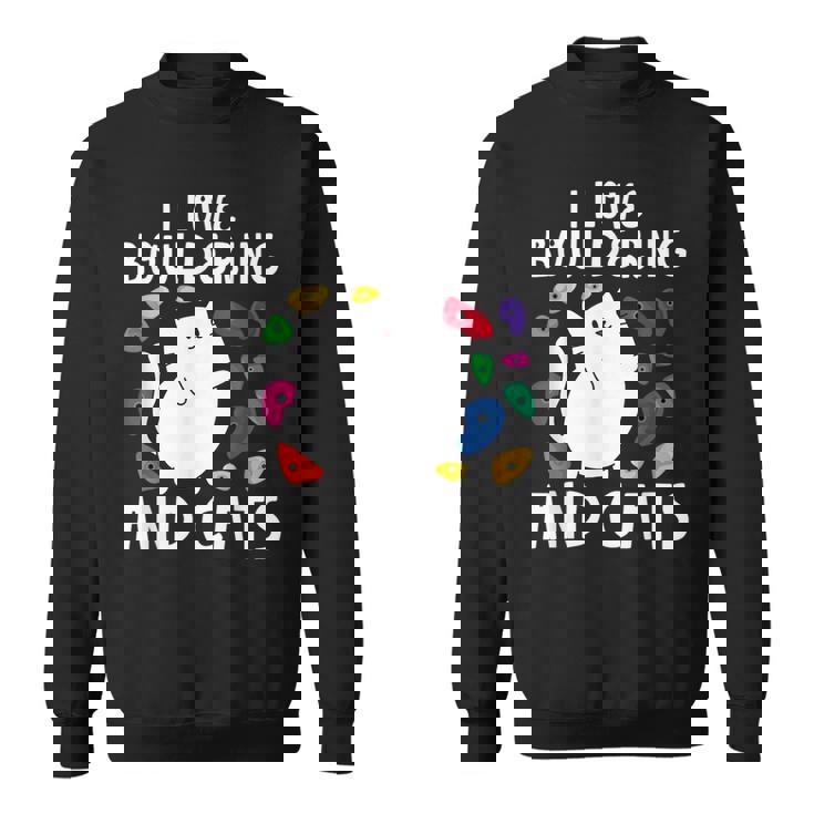 ロッククライミングホールズ クライマー キュート I Love ボルダリングと猫 スウェットシャツ