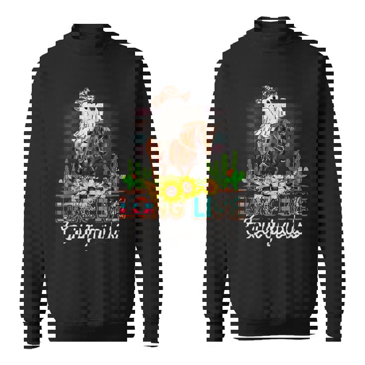 ロングライブ カウグール ウエスタンゴースト 乗馬馬 ハロウィン スウェットシャツ