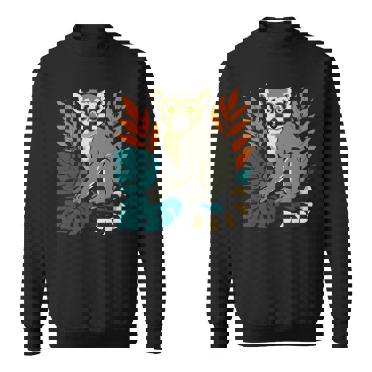 ワオキツネザル 長袖tシャツ スウェットシャツ