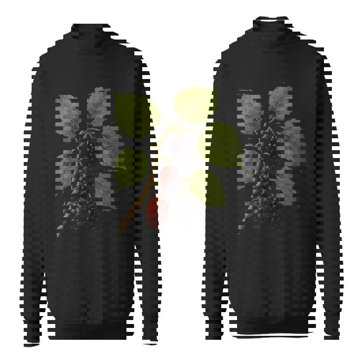 ヴィンテージ ボタニカル 桑 自然 フルーツ アートプリント スウェットシャツ