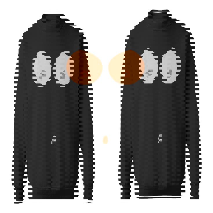 乳首おへそボタン おっぱい 面白いコスチューム スウェットシャツ