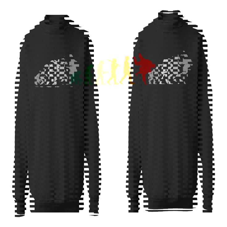 人類の進化 エボリューション 道場 柔道好き 趣味 古武道 柔道家 柔道部 レトロ おもしろ 柔道 スウェットシャツ