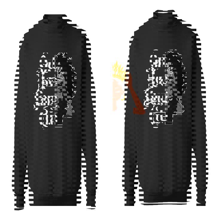 可愛いアフロ黒ギャルメラネティッドソープソウル スウェットシャツ