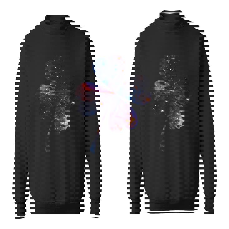 四つ葉のクローバーのシルエット 宇宙 美的 ギャラクシー スウェットシャツ