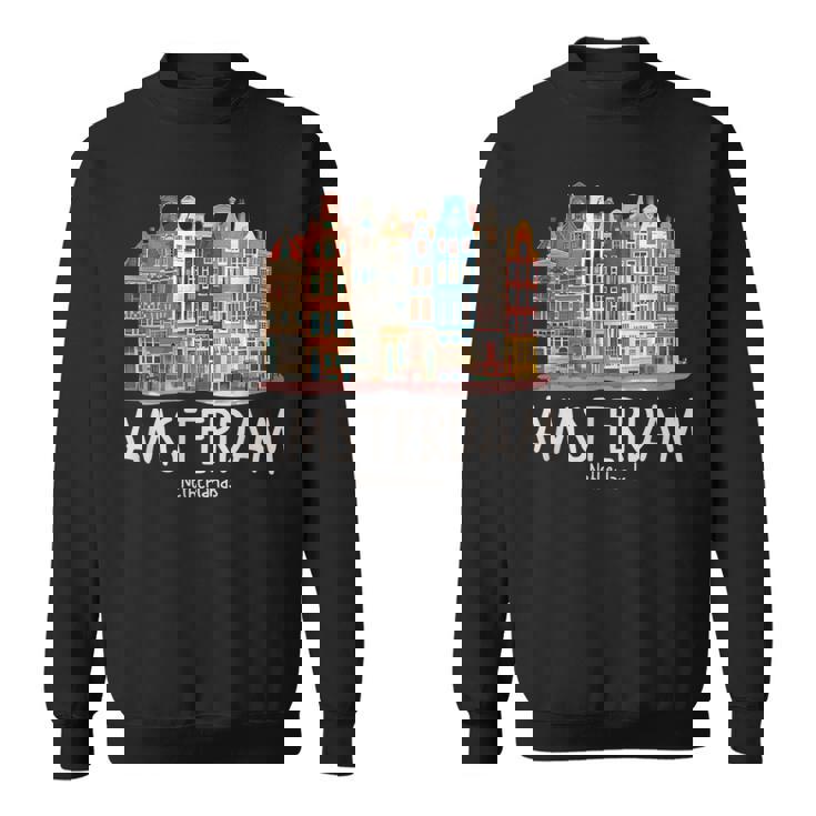 夜のアムステルダム-オランダオランダ-アムステルダム スウェットシャツ