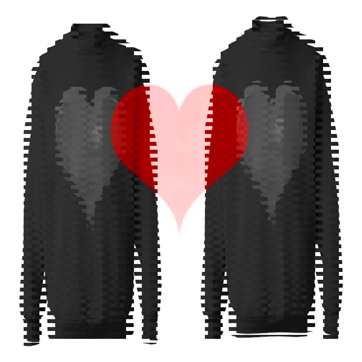 大きな赤いハート スウェットシャツ