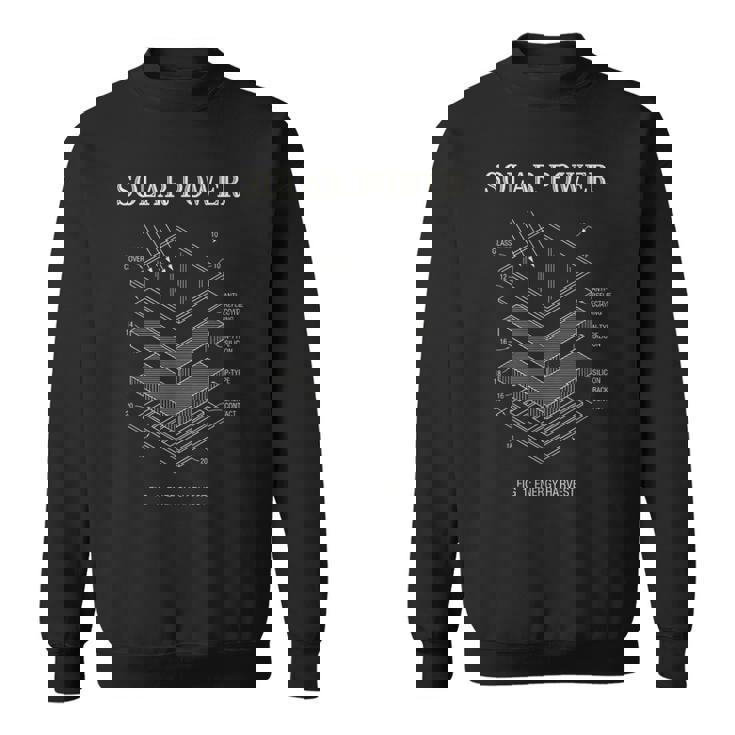 太陽光発電特許プリント太陽光発電セル青写真図 スウェットシャツ