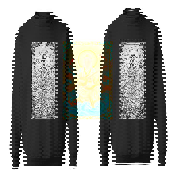 日本神話 音楽 女神弁財天 ステンドグラス スウェットシャツ