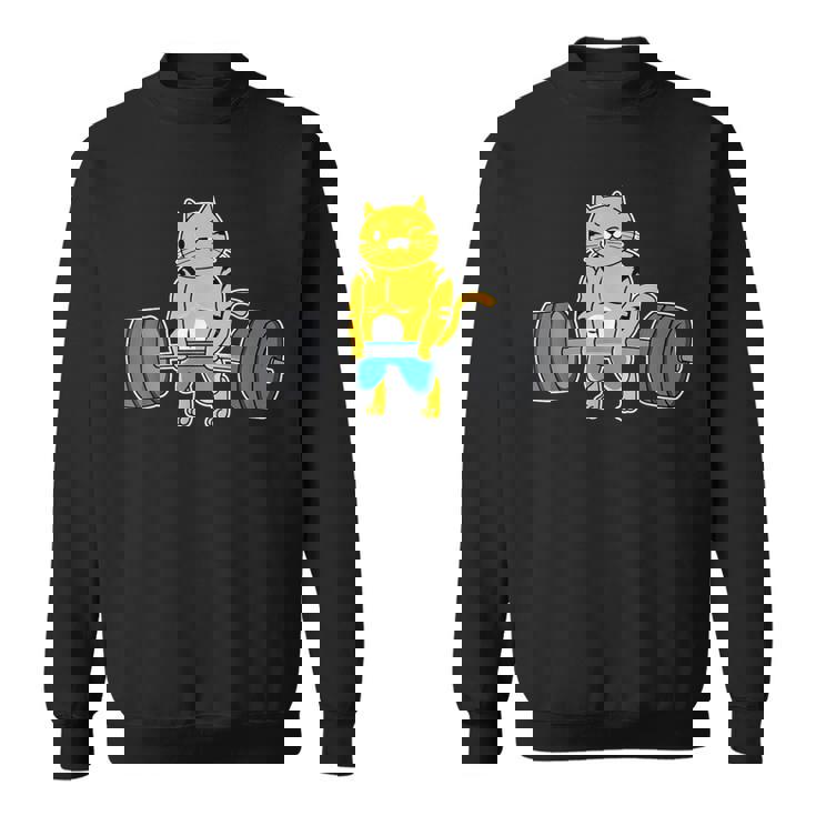 猫 デッドリフト パワーリフティング ウェイトリフティング 猫好き スウェットシャツ