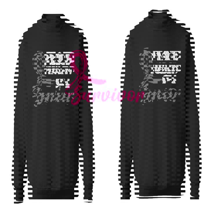 生存者の乳がん啓発の誇り高き夫。 長袖tシャツ スウェットシャツ