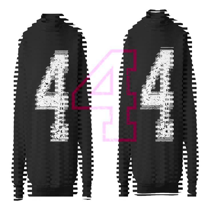 番号 4 ピンクのお気に入りの番号 スウェットシャツ