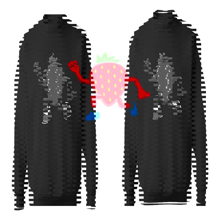皮肉なイチゴランニングマラソン趣味のランナー スウェットシャツ