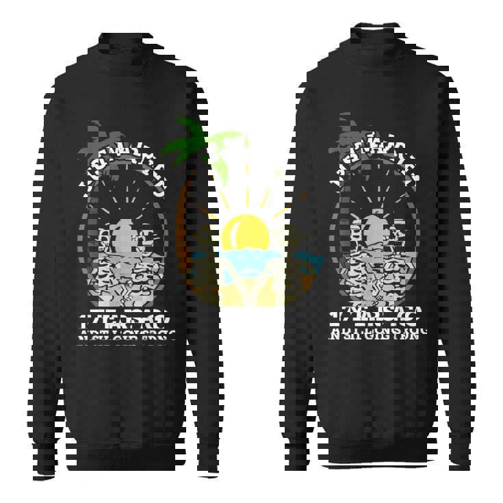 結婚記念日 カップル 結婚17年前 スケルトン スウェットシャツ