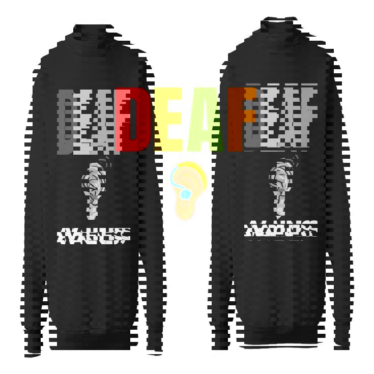 補聴器 耳障がいサポート 聴覚障害者への意識 長袖tシャツ スウェットシャツ