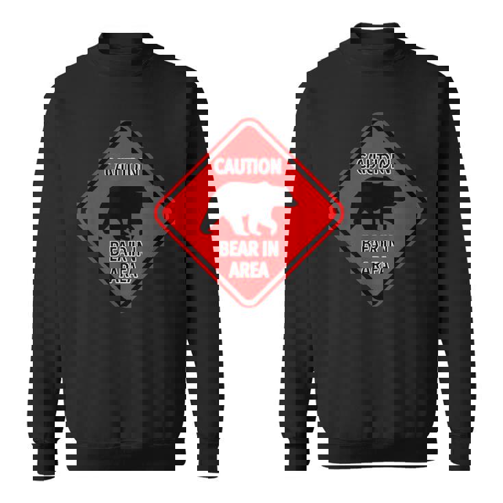 赤い警告標識 クマのエリア標識 スウェットシャツ