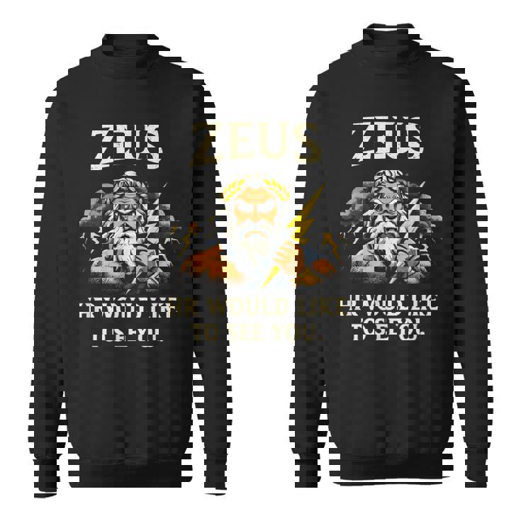 面白いゼウス・ミーム-古代ギリシャの神-ギリシャ神話 スウェットシャツ