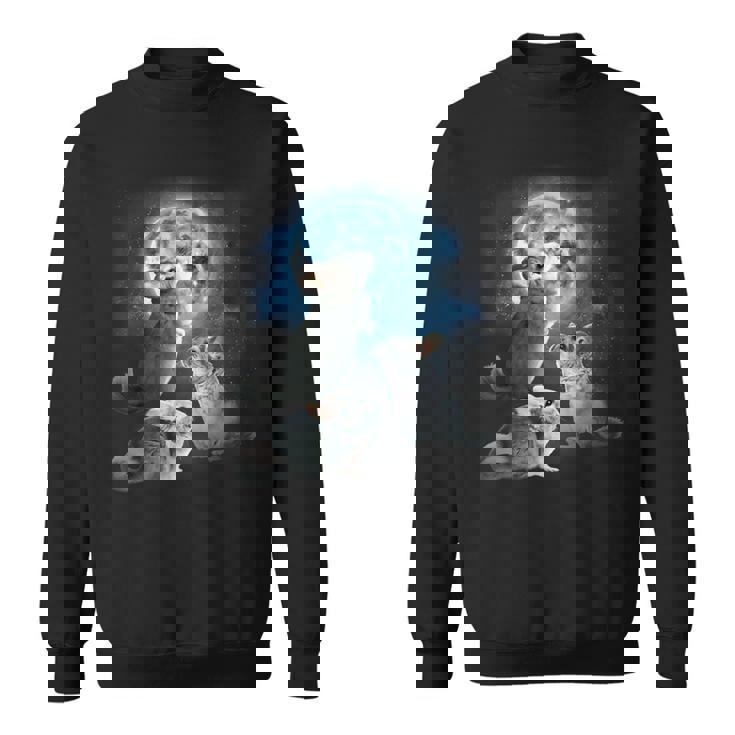 面白いチンチラシャツ 月に吠えるチンチラ スウェットシャツ