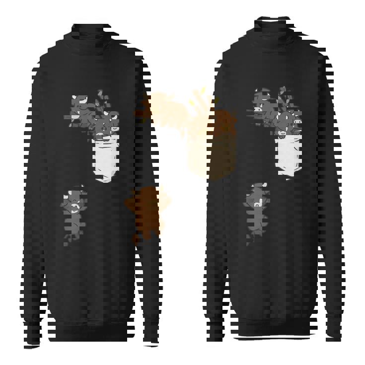 面白いバッファローバイソンかわいい遊び。 スウェットシャツ