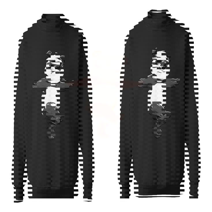 面白いパンダダンシングダンスポーズサングラス スウェットシャツ