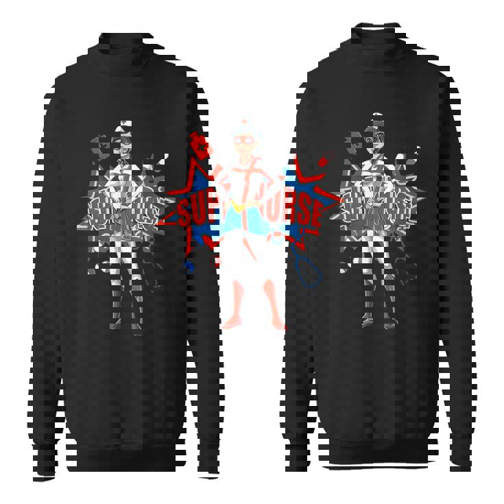 面白い看護師スーパーヒーロー面白い看護 スウェットシャツ