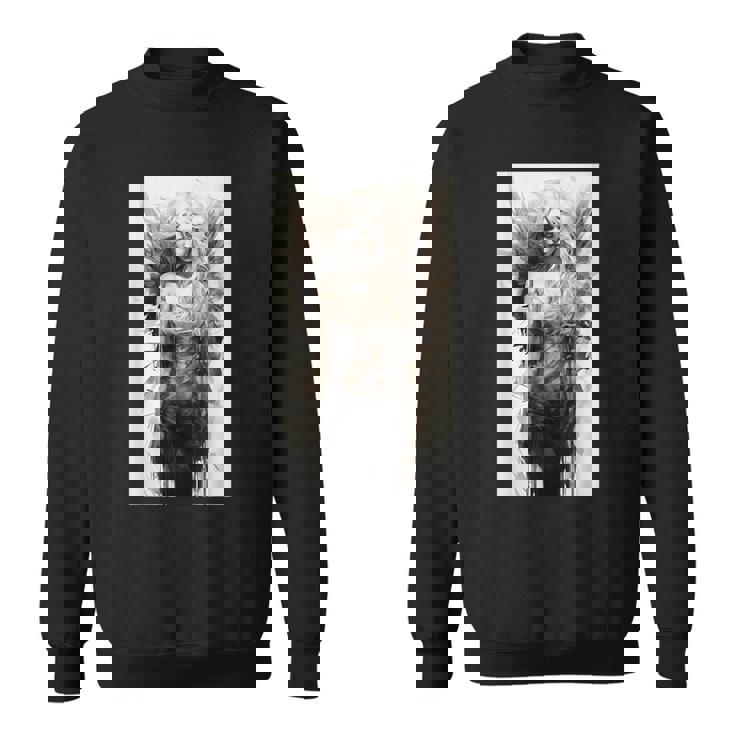 黒と白の天使 クラシックヴィンテージアート スウェットシャツ