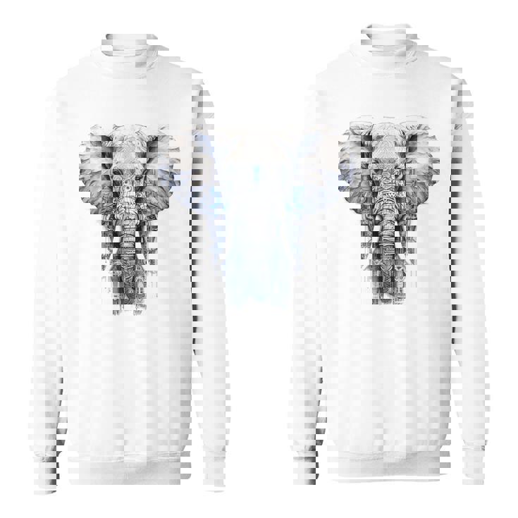 Elephant Artwork Animal Motif Art Animal Elephant Sweatshirt Unisex