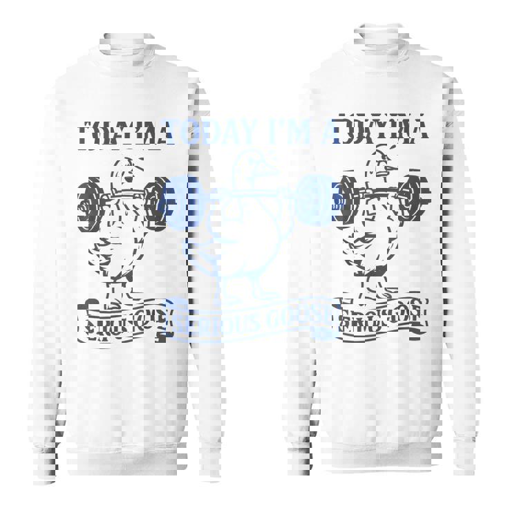 Lifting Weights Gym Fitness Today I'm A Serious Goose Sweatshirt