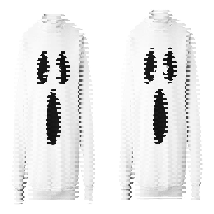 Ghost Silly Face Spooky Halloween Ghoul Face Easy Costume Sweatshirt