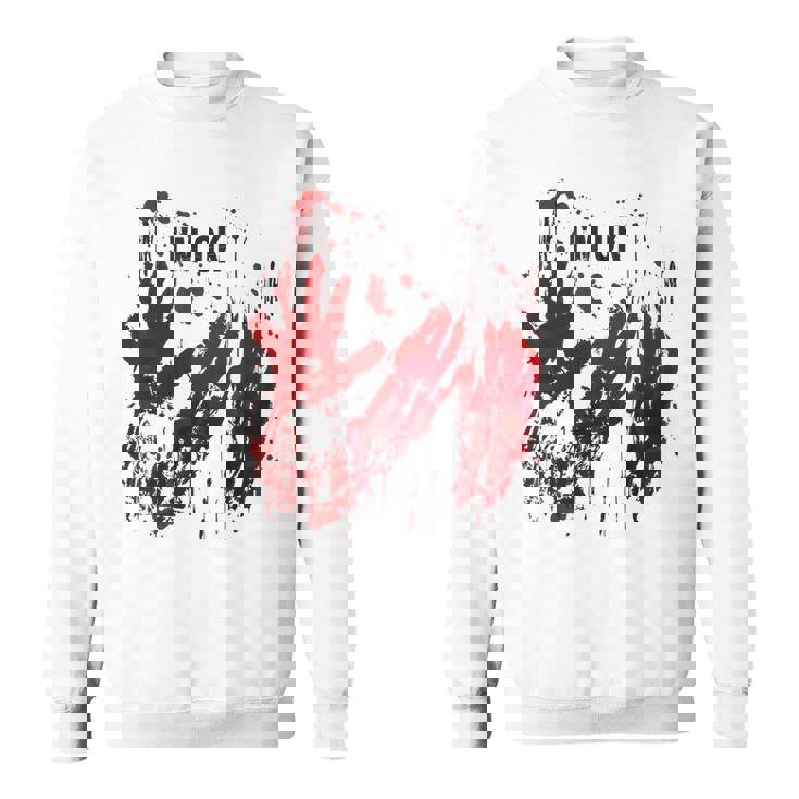 I'm Ok シャツ 血まみれ シャツ 手 血のはね 血 ステンド スウェットシャツ