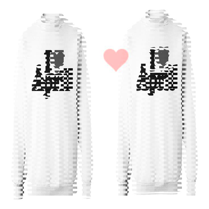 I Love Heart April Nameon A スウェットシャツ