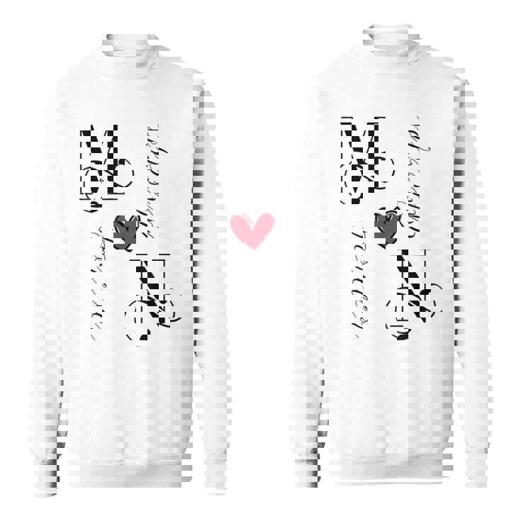 M & N カップル イニシャル 結婚式 記念日 新築祝い スウェットシャツ