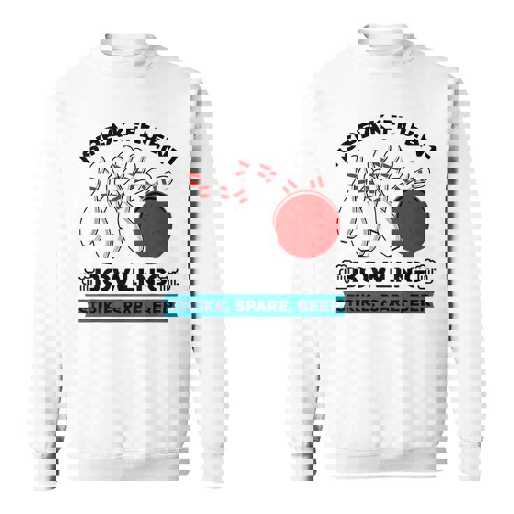 Strike スペア ビール ボウラー ボーリングボール 面白ボウリング スウェットシャツ