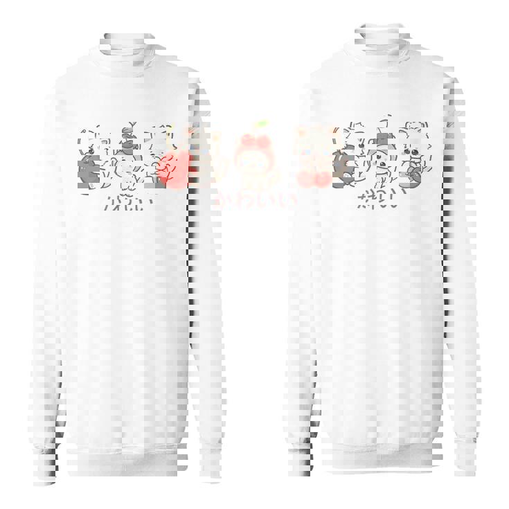 かわいい ねこ さくらんぼ カワイイ 日本風 キャット カートゥーン スウェットシャツ