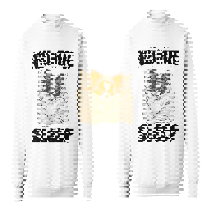 かわいいパピヨンドッグは睡眠パジャマナイトガウンが必要です スウェットシャツ