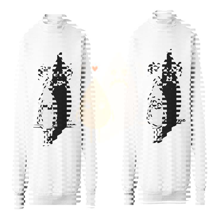 かわいい影モンスター コントラスト イラスト 長袖tシャツ スウェットシャツ