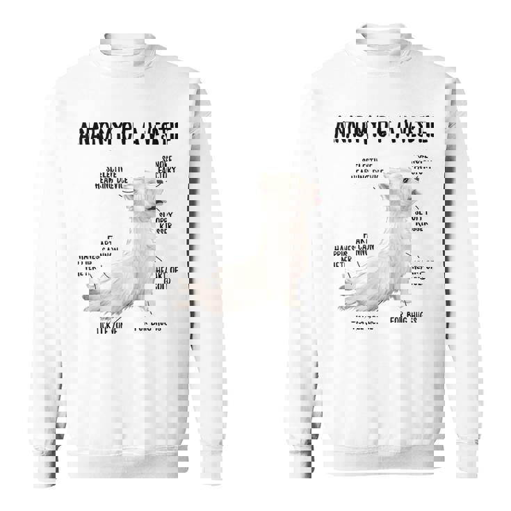 ウエスト・ハイランド・ホワイト・テリア犬の子犬ウェスティの解剖学 スウェットシャツ