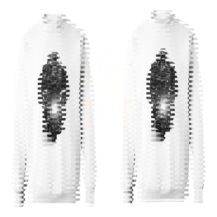 ゴリラ 動物 バイク ヘルメット スウェットシャツ