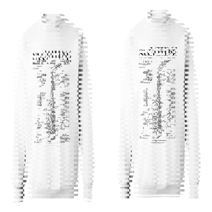 サックス オールド ヴィンテージ 特許 図面 プリント スウェットシャツ