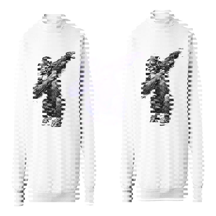 サングラスをかけたダブダンスを踊るチンパンジー猿 スウェットシャツ