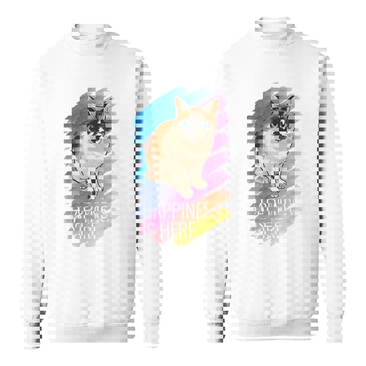 シャム猫 ラグドール ネコ 青い瞳 ブルーアイ かわいい 癒し 幸せ 前向き 猫好き グラデーション スウェットシャツ