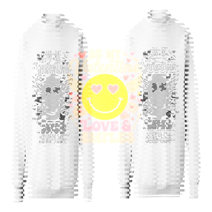 バレンタイン スマイルフェイス ハート 翼 かわいい 愛 チョコレート スウェットシャツ